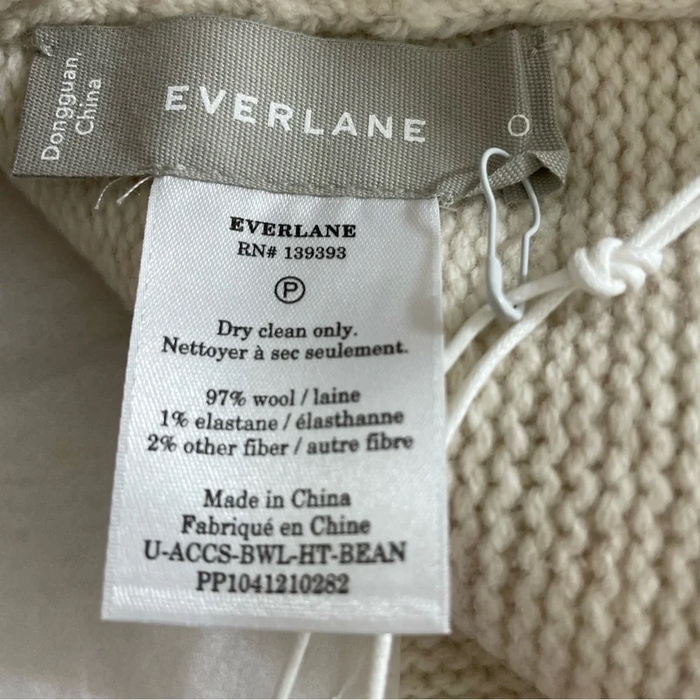 Everlane Felted Merino Wool Beanie Hat in Heathered Oat One Size NWT - Picture 6 of 9